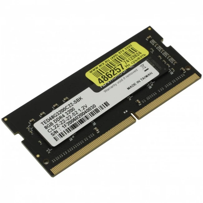 ОЗУ Team Group ELITE TED48G3200C22-S01 SO-DIMM, DDR4, 8 Гб, 3200 МГц