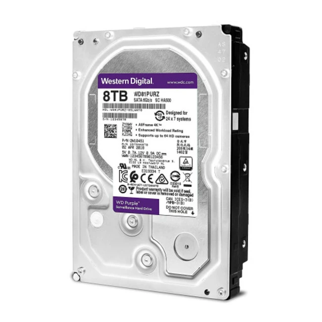 Внутренний накопитель Western Digital Purple HDD 8Tb WD82PURZ 34112 (HDD (классические), 8 ТБ, 3.5 дюйма, SATA)