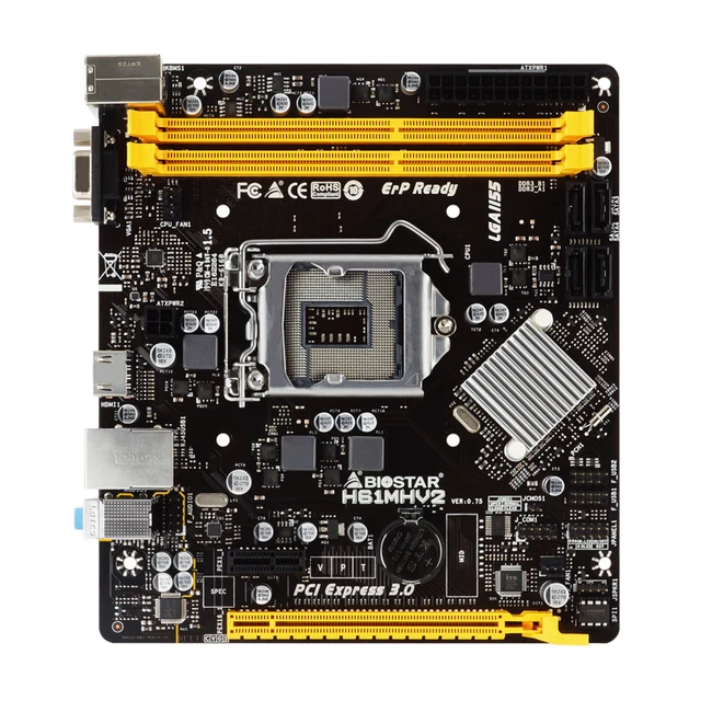 Материнская плата BIOSTAR H61MHV2 Micro-ATX, LGA 1151