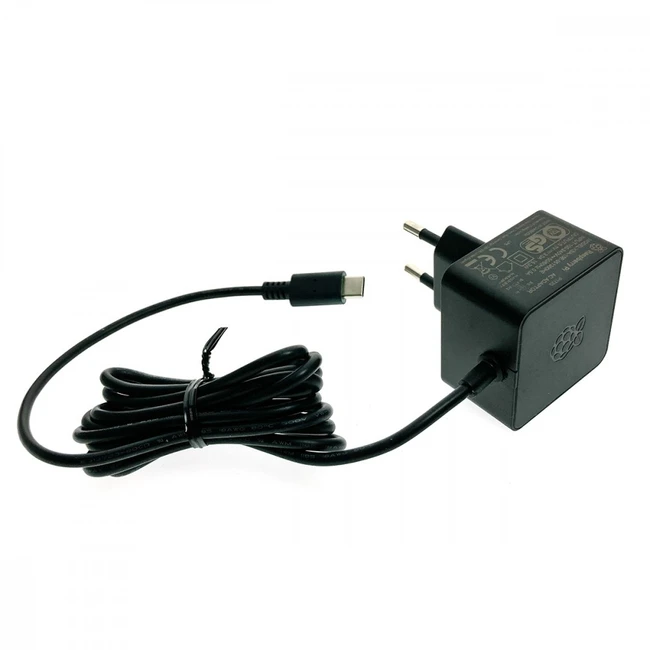 Блок питания Raspberry Pi 5.1V, 3A, Cable 1.5 m 187-3425