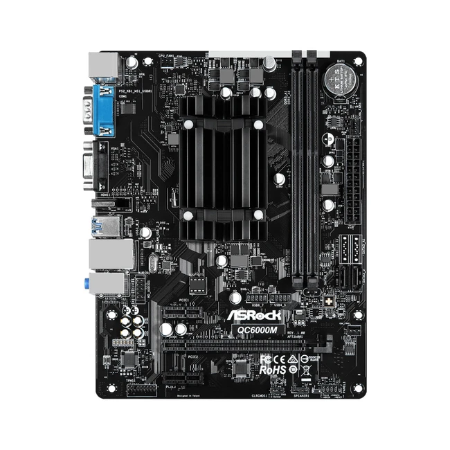 Материнская плата ASRock QC6000M (Micro-ATX, Установлен AMD E2-6110)