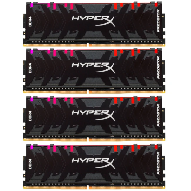 ОЗУ HyperX Predator RGB 128GB HX432C16PB3AK4/128 DIMM, DDR4, 128 Гб (4 х 32 Гб), 3200 МГц