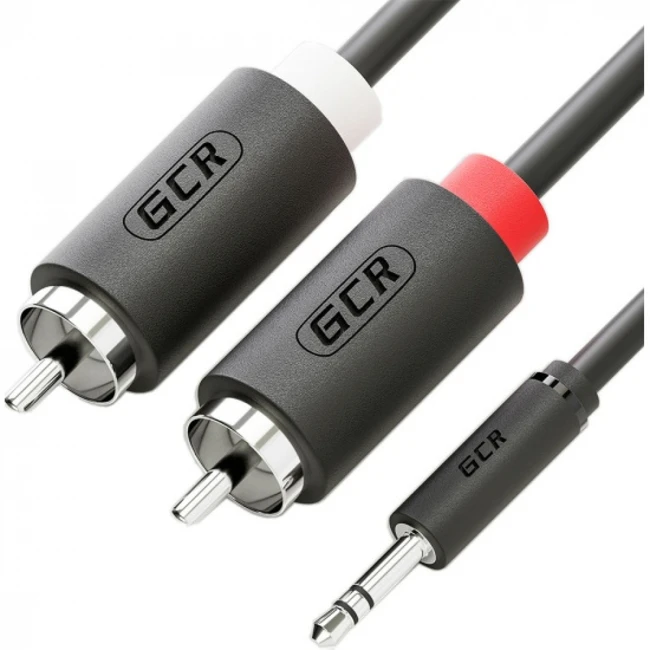 Кабель интерфейсный Greenconnect GCR-51731 (MINI JACK 3.5 (input) - RCA x2)