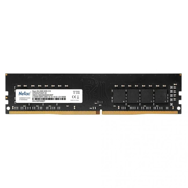 ОЗУ Netac Basic RTL PC4-21300 CL19 NTBSD4P26SP-08 DIMM, DDR4, 8 Гб, 2666 МГц