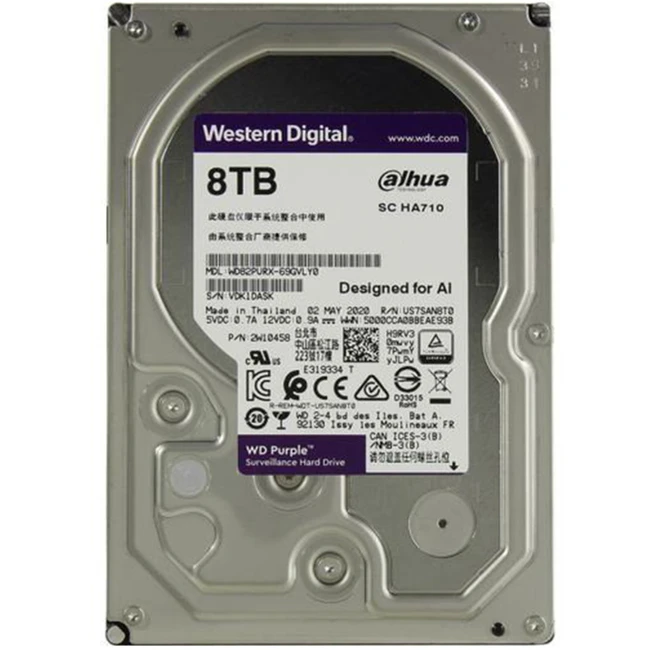 Внутренний жесткий диск Western Digital 8 ТБ WD82PURX (HDD (классические), 8 ТБ, 3.5 дюйма, SATA)