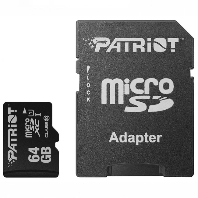 Флеш (Flash) карты Patriot LX Series Class 10 + adapter SD PSF64GMCSDXC10 (64 ГБ)