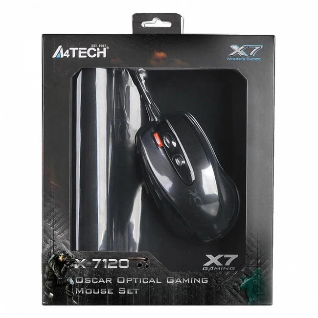 Мышь A4Tech X-7120 X-710BK+X7-200MP Игровые, Проводная