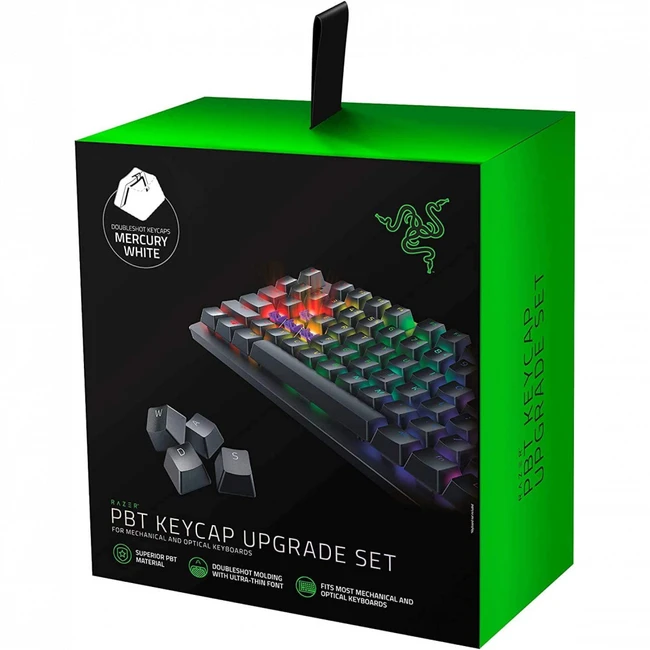 Аксессуар для ПК и Ноутбука Razer PBT Keycap Upgrade Set - Mercury White RC21-01490200-R3M1 (Набор кнопок)
