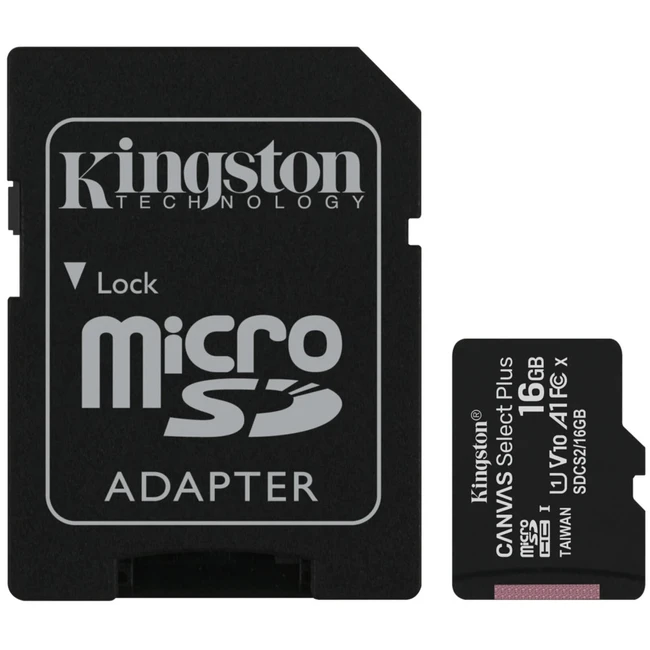 Флеш (Flash) карты Kingston 16GB micro SDHC Canvas Select Plus SDCS2/16GB-3P1A (16 ГБ)