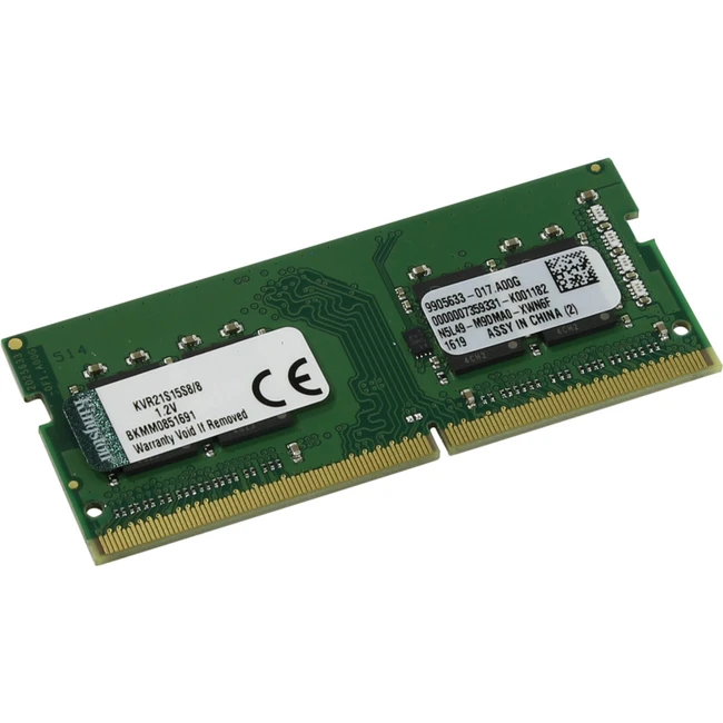 ОЗУ Kingston DDR4  8GB (PC4-17000) 2133MHz KVR21S15S8/8 SO-DIMM, DDR4, 8 Гб, 2133 МГц
