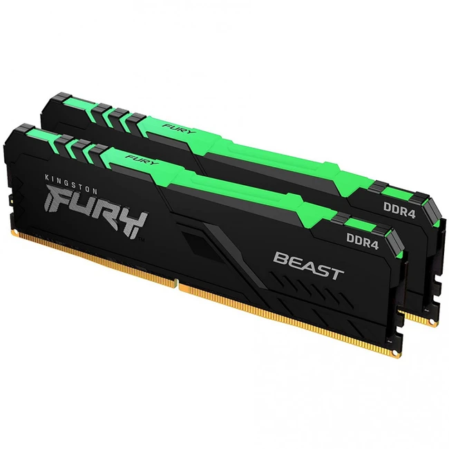 ОЗУ Kingston FURY Beast Black RGB KF437C19BB1AK2/32 DIMM, DDR4, 32 Гб (2 х 16 Гб), 3733 МГц