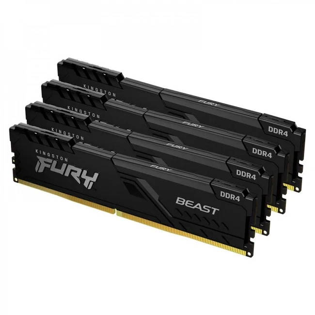 ОЗУ Kingston Fury Beast 4x16 KF426C16BB1K4/64 DIMM, DDR4, 64 Гб (4 х 16 Гб), 2666 МГц