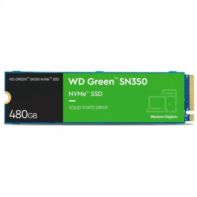 Внутренний жесткий диск Western Digital GREEN SN350 WDS480G2G0C (SSD (твердотельные), 480 ГБ, M.2, PCIe)