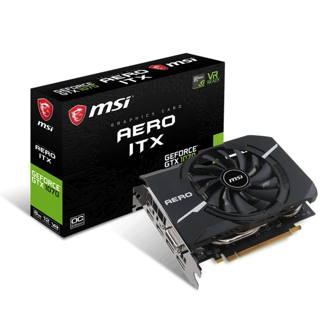 Видеокарта MSI GeForce GTX 1070 AERO ITX OC GTX 1070 AERO ITX 8G OC 8 ГБ