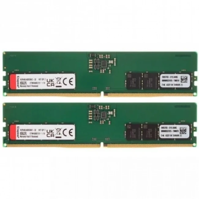 ОЗУ Kingston 32 ГБ KVR48U40BS8K2-32 DIMM, DDR5, 32 Гб (2 х 16 Гб), 4800 МГц
