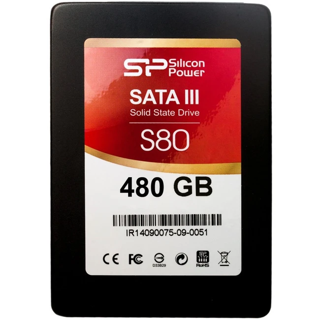 Внутренний жесткий диск Silicon Power S80 SP480GBSS3S80S25 (SSD (твердотельные), 480 ГБ, 2.5 дюйма, SATA)