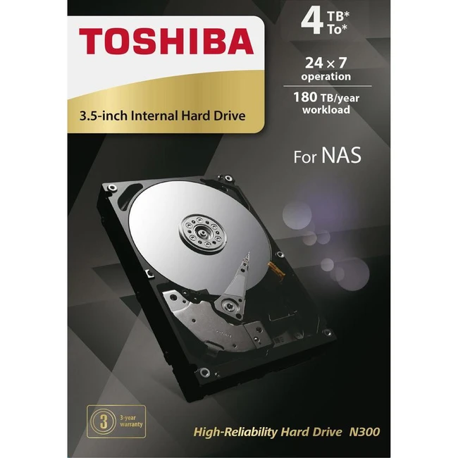 Внутренний жесткий диск Toshiba N300 HDWQ140EZSTA (HDD (классические), 4 ТБ, 3.5 дюйма, SATA)