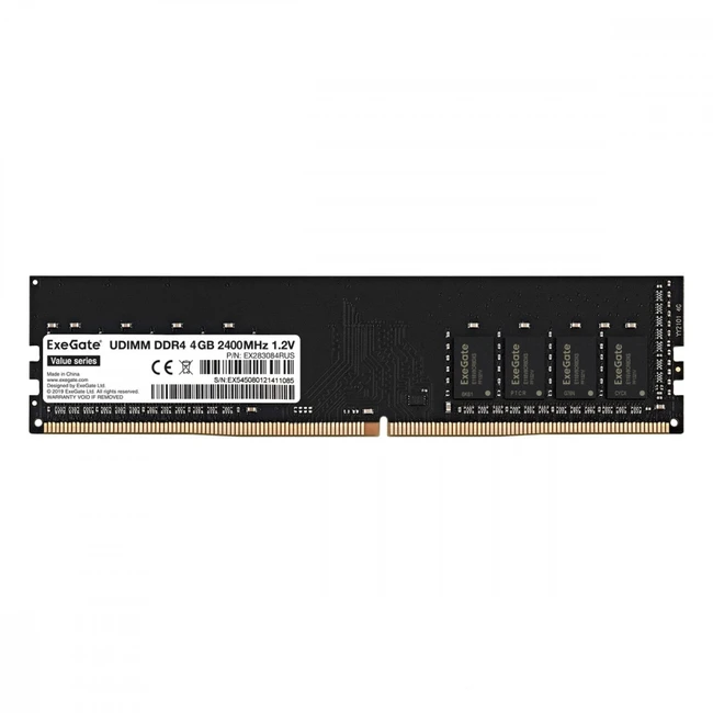 ОЗУ ExeGate EX296332RUS EX283084RUS (DIMM, DDR4, 4 Гб, 2400 МГц)