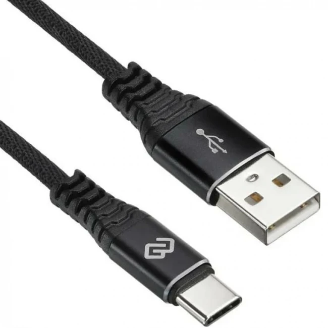 Кабель интерфейсный Digma TYPE-C-1.2M-BRAIDED-BLK (USB Type A - USB Type C)