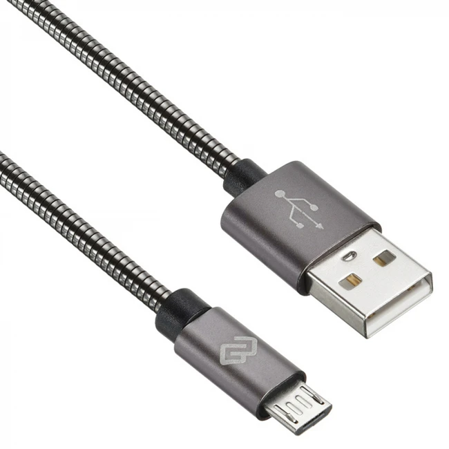 Кабель интерфейсный Digma MICROUSB-1.2M-BRAIDED-G (USB Type A - USB Type B micro)