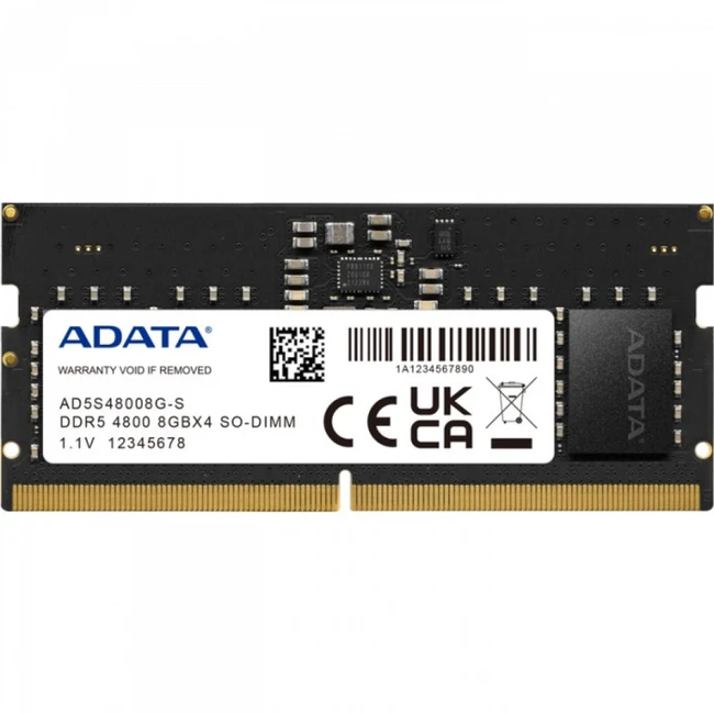 ОЗУ ADATA AD5S48008G-S SO-DIMM, DDR5, 8 Гб, 4800 МГц