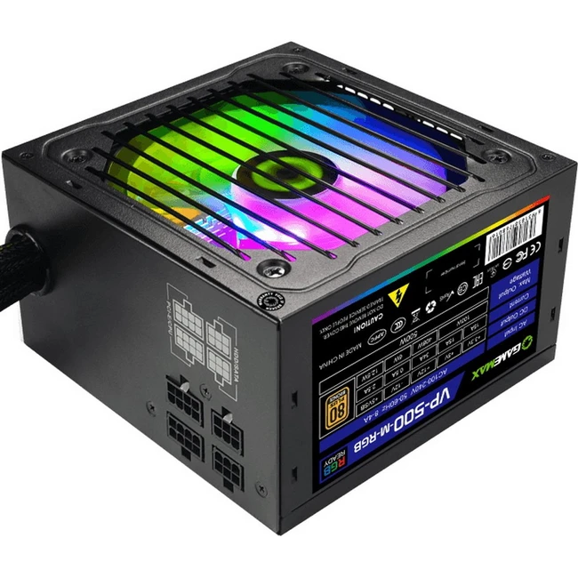 Блок питания GameMax VP Gamer Modular VP-500-M-RGB 500 Вт, 80+ Gold
