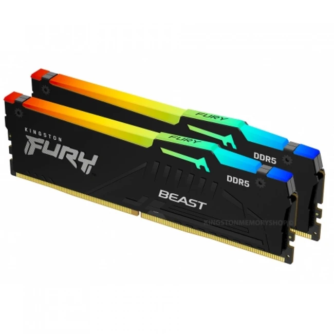 ОЗУ Kingston Fury Beast RGB KF560C40BBAK2-32 DIMM, DDR5, 32 Гб (2 х 16 Гб), 6000 МГц