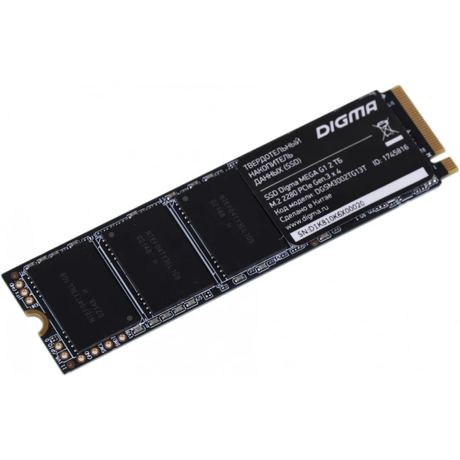 Внутренний жесткий диск Digma Mega G1 DGSM3002TG13T (SSD (твердотельные), 2 ТБ, M.2, PCIe)