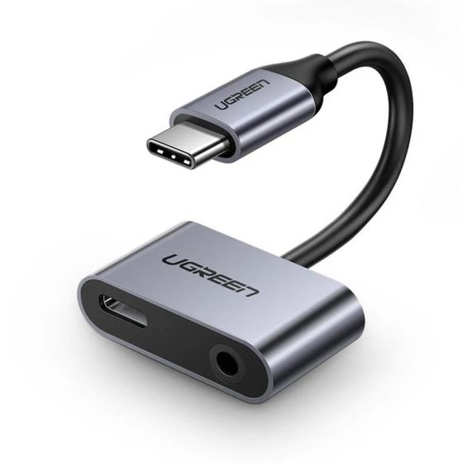 Кабель интерфейсный UGREEN CM193 Type C Male To 3.5mm Audio+ Type C 50596 USB Type C - USB Type C