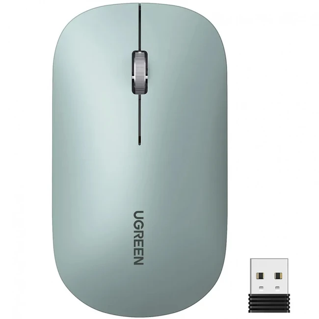 Мышь UGREEN MU001 Wireless Mouse Green 90374 (Бюджетная, Беспроводная)