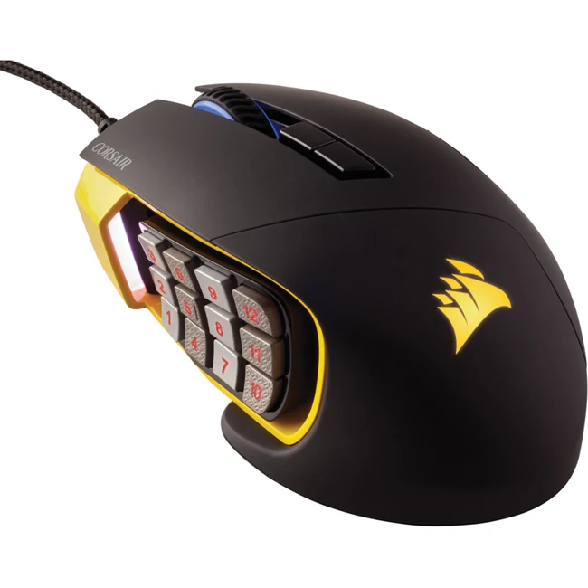Мышь Corsair Scimitar PRO RGB Yellow-Black CH-9304011-EU (Игровая, Проводная)
