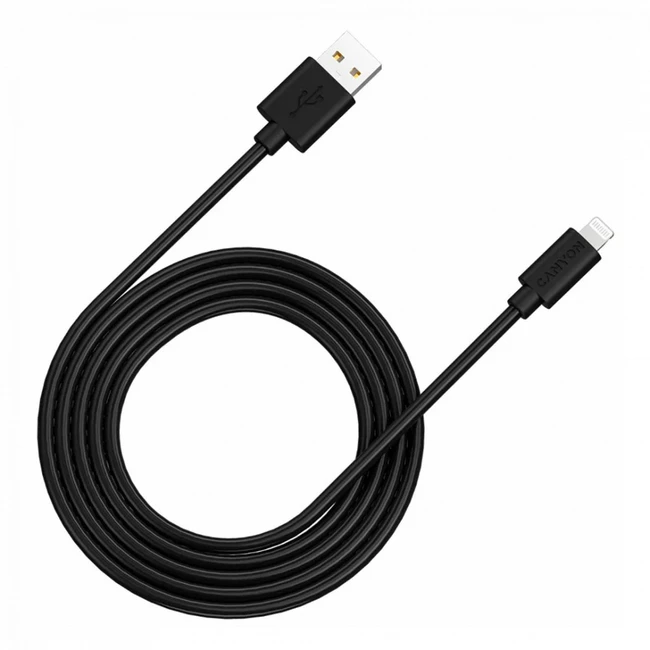 Кабель интерфейсный Canyon CNS-MFIC12B USB Type A - Lightning (8pin)