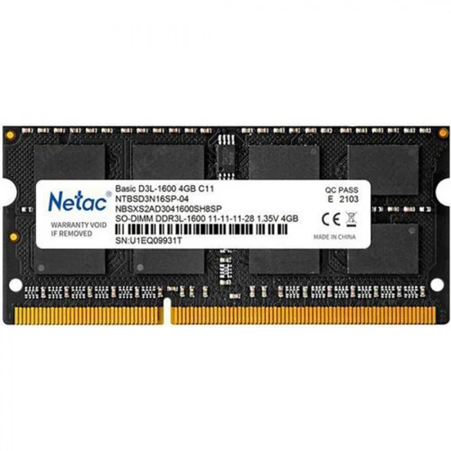 ОЗУ Netac NTBSD3N16SP-04 SO-DIMM, DDR3, 4 Гб, 1600 МГц