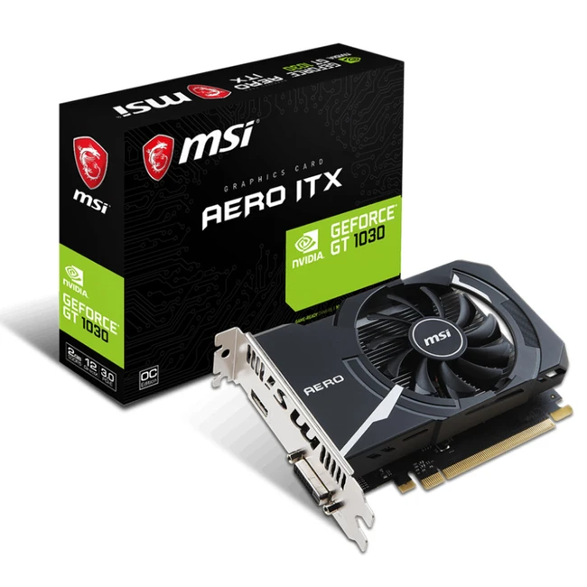 Видеокарта MSI GeForce GT 1030 AERO ITX OC GeForce GT 1030 AERO ITX 2G OC (2 ГБ)