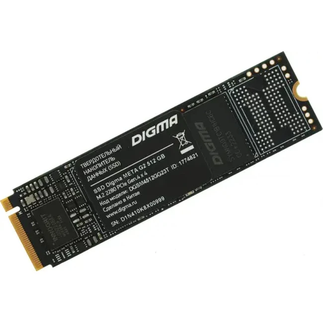 Внутренний жесткий диск Digma Meta G2 [DGSM4512GG23T] (SSD (твердотельные), 512 ГБ, M.2, PCIe)