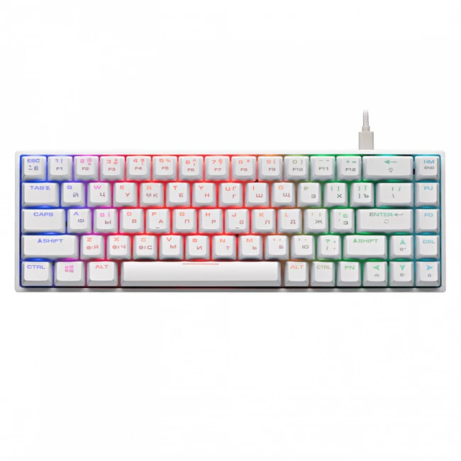 Клавиатура 2E GAMING KG380 RGB White Ukr 2E-KG380UWT-RD (Проводная)