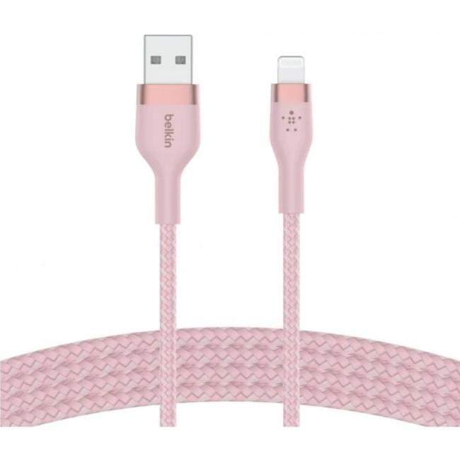 Кабель интерфейсный Belkin BRAIDED SILICONE CAA010BT1MPK (USB Type A - Lightning (8pin))
