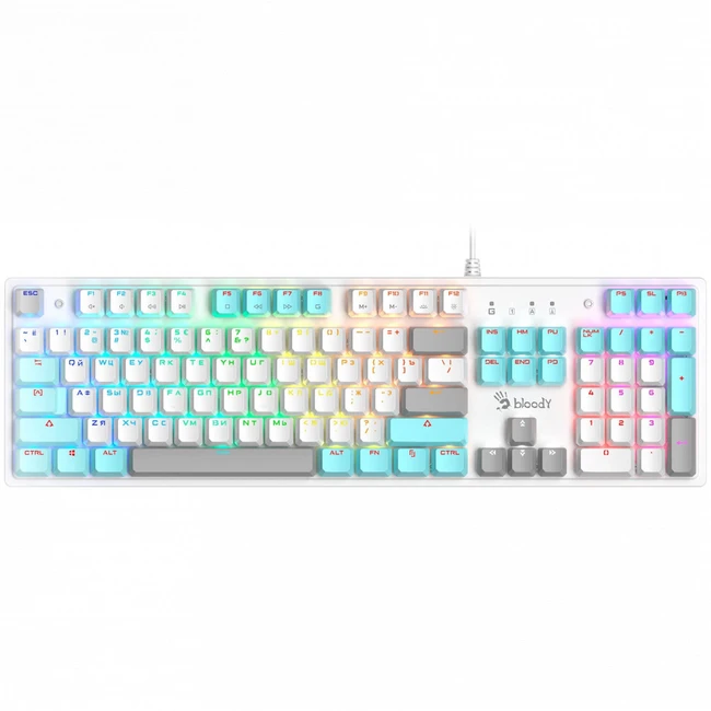 Клавиатура A4Tech S510R USB ICY WHITE/BLMS RED (Проводная, USB)