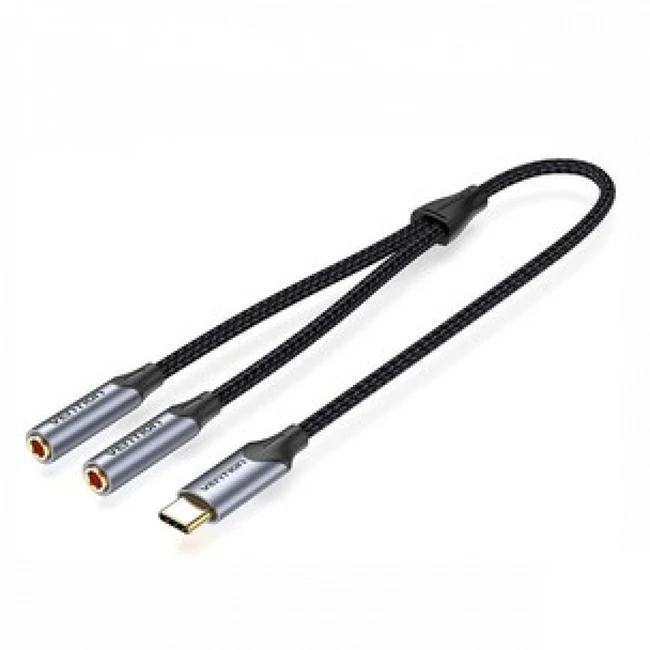 Кабель интерфейсный Vention BGNHY USB Type C - 2x MINI JACK 3.5