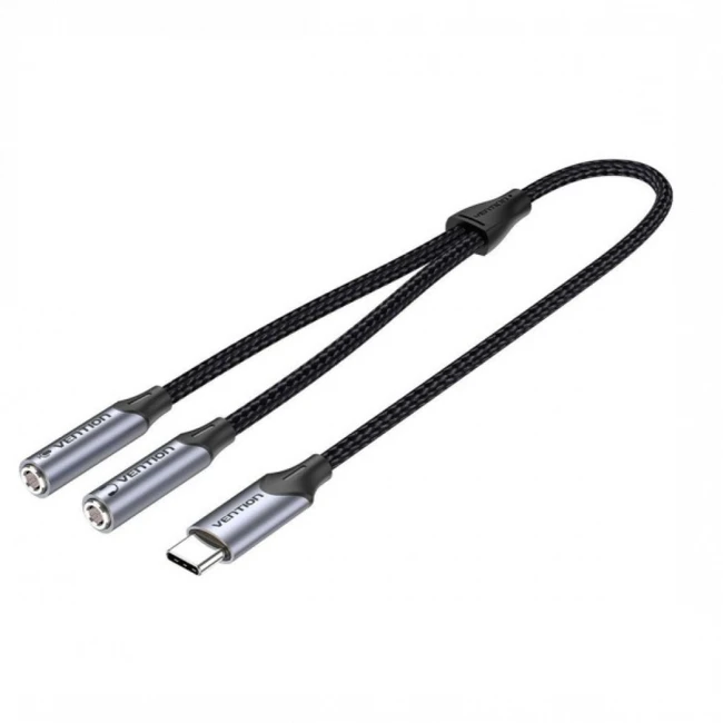 Кабель интерфейсный Vention BGPHY USB Type C - 2x MINI JACK 3.5