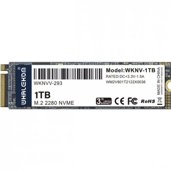 Жесткий диск Whalekom 1TB WKNV-1TB SSD (твердотельные), 1 ТБ, M.2, PCIe