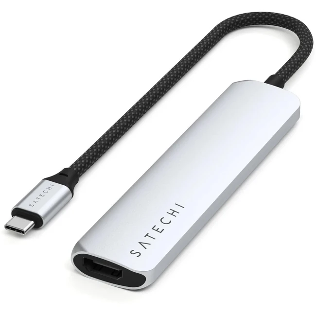 Док-станция Satechi 6-in-1 USB-C Slim Multiport Adapter Silver ST-P6SS