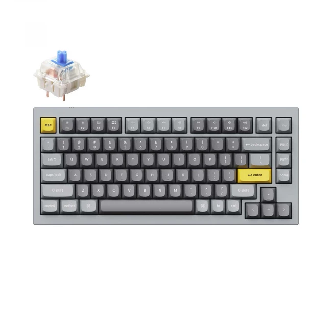Клавиатура Keychron Grey Knob Blue Switch RGB Hot-Swap Gateron G pro Mechanical Q1N2_Keychron (Проводная)