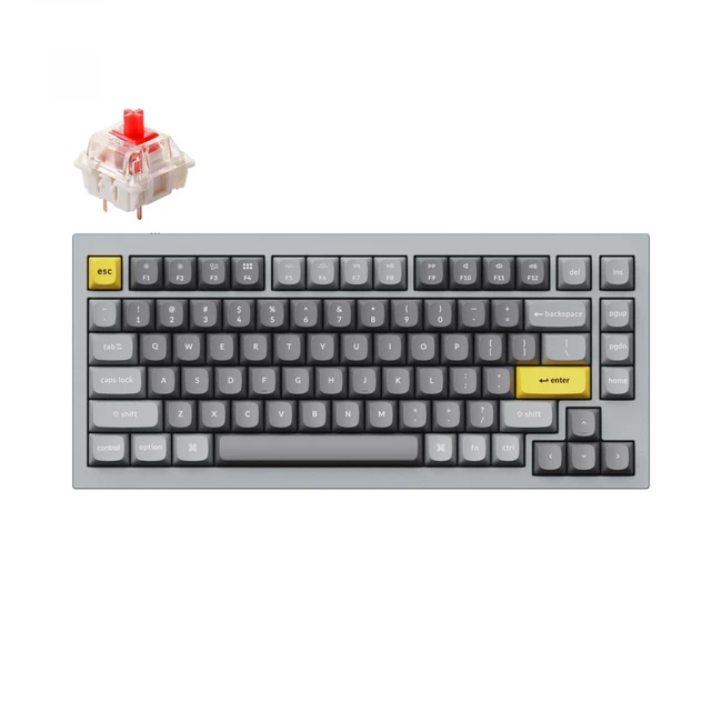 Клавиатура Keychron Grey Knob Red Switch RGB Hot-Swap Gateron G pro Mechanical Q1N1_Keychron (Проводная)