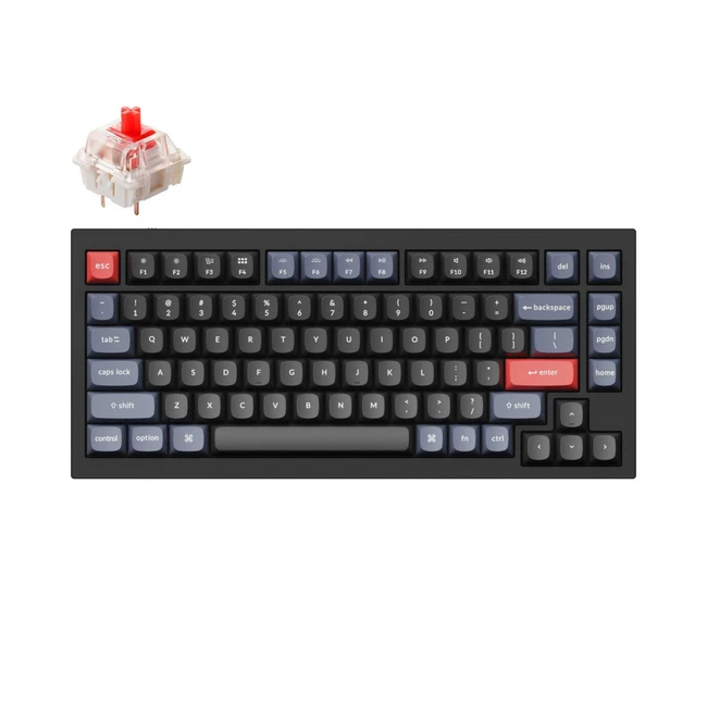 Клавиатура Keychron Black Knob Red Switch RGB Hot-Swap Gateron G pro Mechanical Q1M1_Keychron Проводная