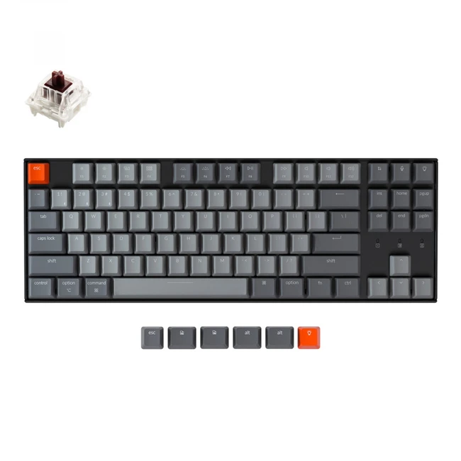 Клавиатура Keychron TKL Brown Switch White Led Gateron G pro Mechanical Wireless K8A3_Keychron (Беспроводная)