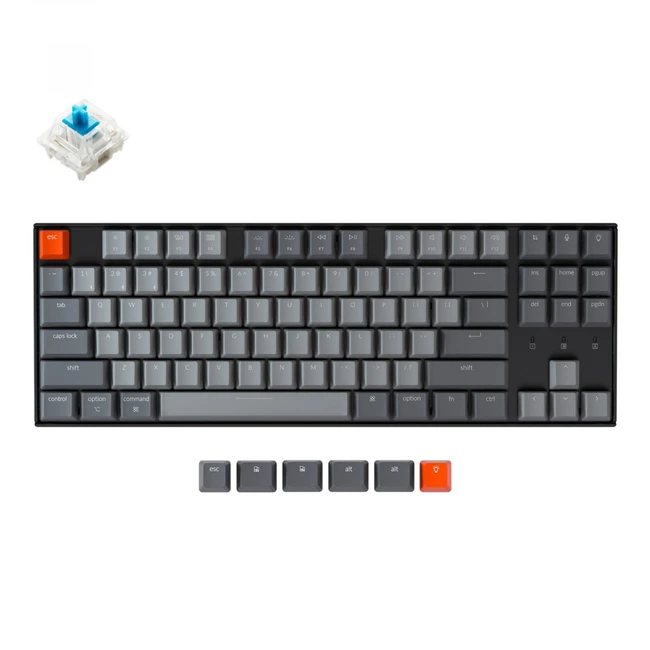 Клавиатура Keychron TKL Blue Switch White Led Gateron G pro Mechanical Wireless K8A2_Keychron Беспроводная