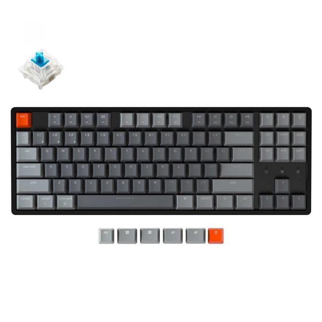 Клавиатура Keychron TKL Blue Switch RGB Aluminum Frame Gateron G pro Mechanical Wireless K8C2_Keychron Беспроводная