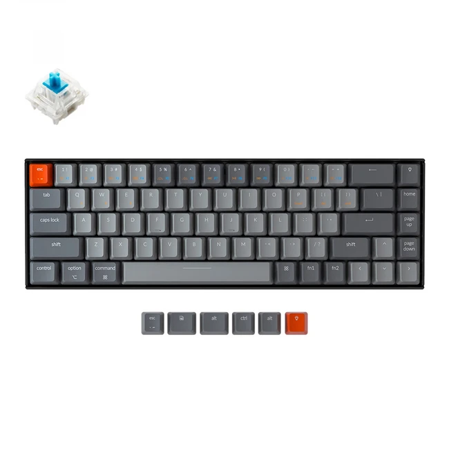Клавиатура Keychron Blue Switch White Led Gateron G pro Mechanical Wireless K6O2_Keychron (Беспроводная, Bluetooth)