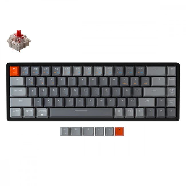 Клавиатура Keychron Red Switch RGB Hot-Swap Aluminum Frame Gateron G pro Mechanical Wireless K6W1_Keychron Беспроводная